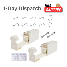 DIEWEISIMI Nose Piercing Kit 2 Pack Disposable Self Piercing Gun with 10 Rings