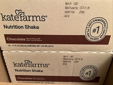 2 Cases - Kate Farms Nutrition Shake Chocolate 11 Oz Each 24 Drinks Exp 10-2026