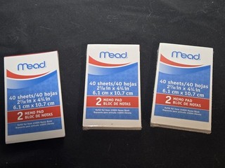 6 Pack Mead 40 Sheets 2 7/16 x 4 1/4" Memo Pad for Mead Flip Top