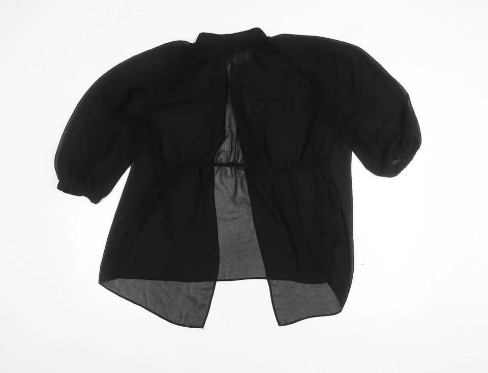 Blusa túnica cuello alto talla 12 negra de gasa de ASOS para mujer Foto 3 de 4