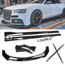 Front Bumper Lip Body Kit Spoiler Side Skirt Rear Lip For Audi A3 A4 A5 A6 S5 S6