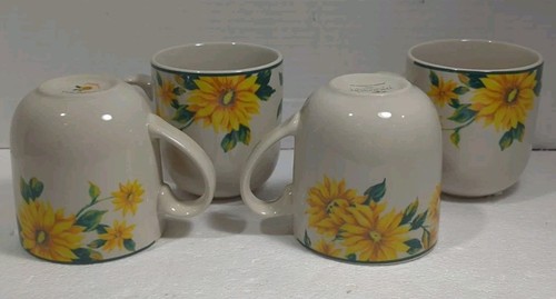 4 Thomson Pottery Stoneware Mugs In The "SUNFLOWER" Pattern - Bild 2 von 9