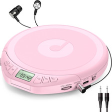 Gueray Portable CD Player with Earphones,Cd Discman for Car Home with Anti-Skip