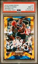 2019-20 Panini Prizm #13 Patrick Ewing Orange Ice PSA 9 Auto 10 Card Knicks