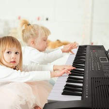 61 Key Piano Keyboard with Adjustable Stand,Bench,Led Screen Display,Child Gift