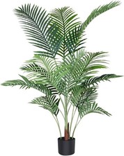 Fopamtri Pianta di Palma Artificiale Areca 140 cm Palma Finta 15 Piante Decorati