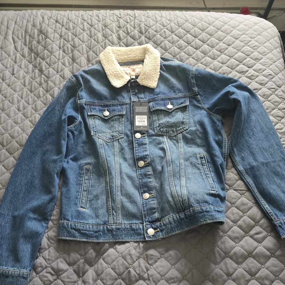 Chaqueta True Religion Para Hombres Grande Camionero Sherpa Cuello de Oveja (NUEVA CON ETIQUETAS) Foto 4 de 4