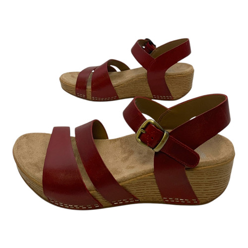 Dansko Lindsay Ankle Strap Wedge Sandal Red US Women's 6.5
