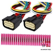 LIZAPUS 2Pcs 12 Pin Headlights Connector Compatible with Ram 3500 2019-2024
