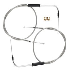37.4" Stainless Steel Braided Extended Throttle and Idle Cable Kit for 2007-2...