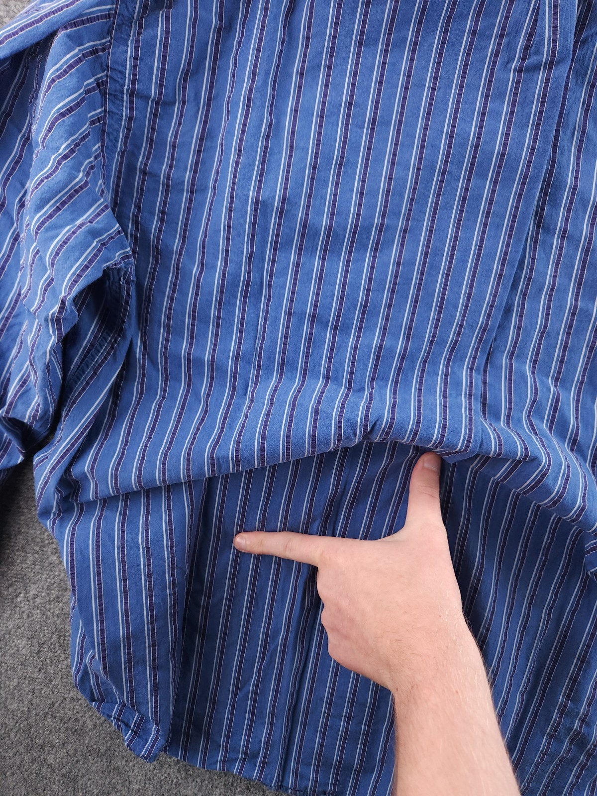 Faconnable Button-Down Large Cotton USA Blue Stri… - image 19