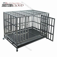 47 Inch High Anxiety Pet Cage Heavy Duty Metal Dog Crate for Medium Large Dogs