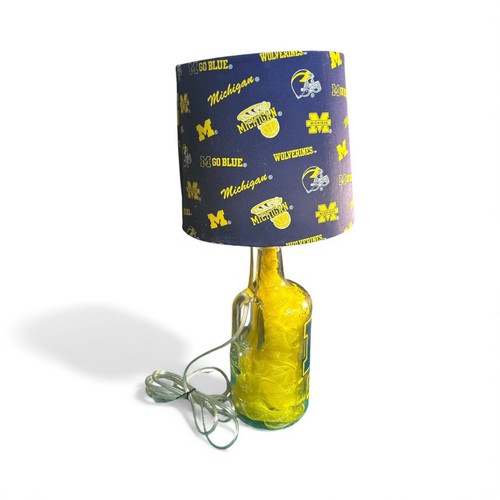 University of Michigan Lamp Made from Rum Bottle - Picture 2 of 6