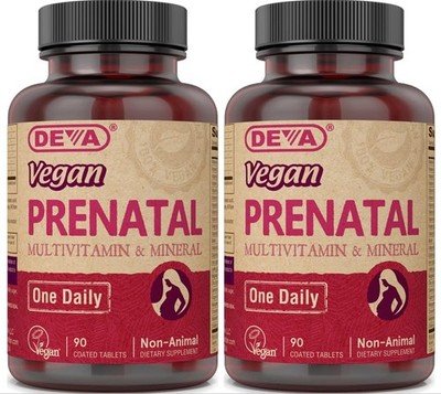 DEVA Vegan Vitamins Prenatal Multivitamin & Mineral  One Daily  90 Vegetarian...