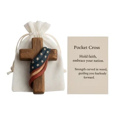 Religious Prayer Items Pocket-Sized Inspirational Crafts with Flag Design