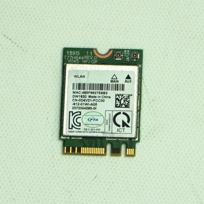 Dell DW1820 Wireless Card - IEEE 802.11 a/b/g/n/AC - Bluetooth v4.1 - M.2 D4V21