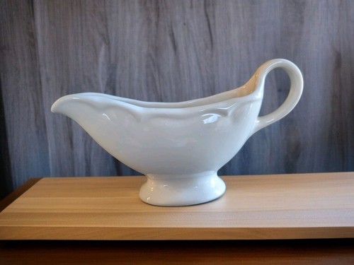 Homer Laughlin White Hotel Ware Restaurant Ware Sauce Gravy Boat Antique 6"x 4" - Picture 3 of 12