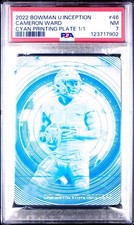 2022-23 Bowman U Inception Cam Ward 1/1 RC Printing Plate Cyan #46 PSA Titans RC