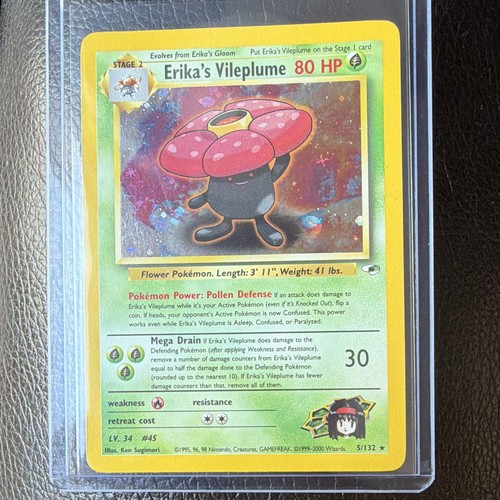 Wizards Erika's Vileplume 5/132 Gym Challenge Holo Rare Unlimited ENG 2000 80