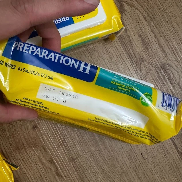 5 件 Preparation H 药用湿巾 温和清洁 芦荟 60 件 - 总计 300 件 — 第 2/3 张图片