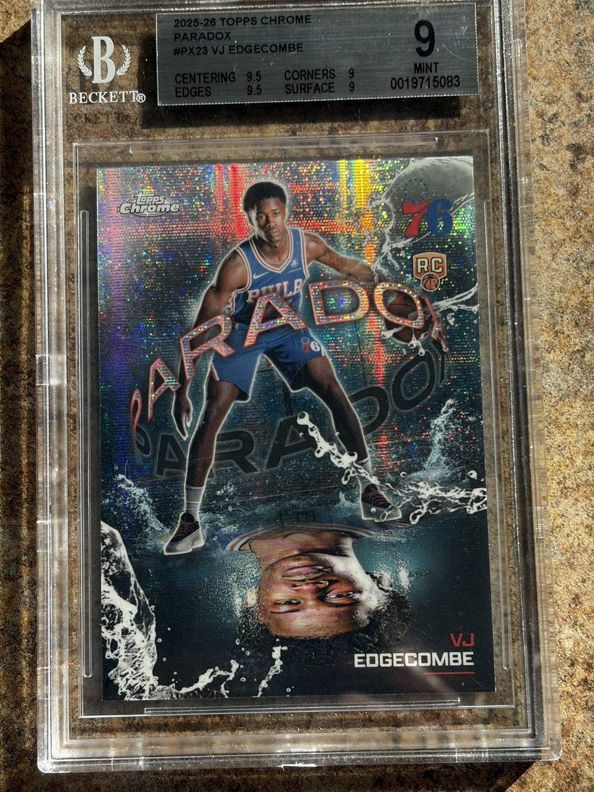 2025-26 Topps Chrome - Paradox VJ Edgecombe #PX-23 Rookie Bgs 9 (.5 away) 76ers