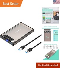 Tool-Free USB 3.0 SATA Enclosure for 2.5'' HDD/SSD; Max 6TB, Compact Design