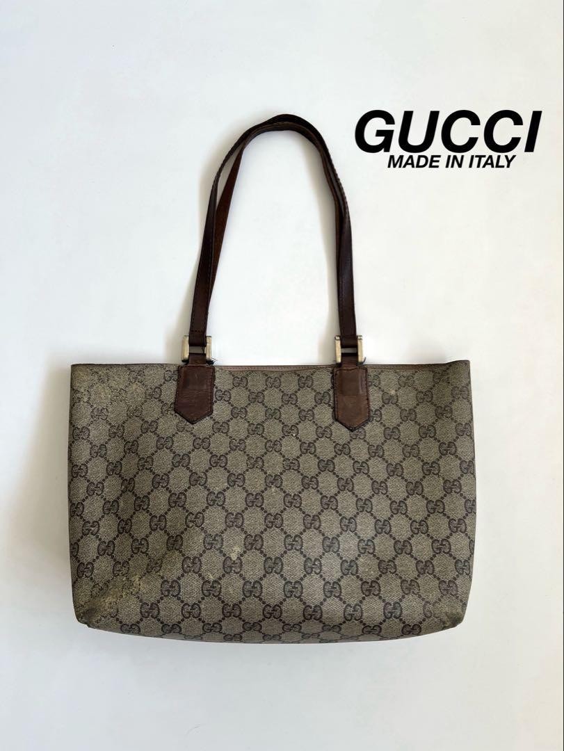 Authentic Gucci GG PVC Tote Bag in Beige G0804539