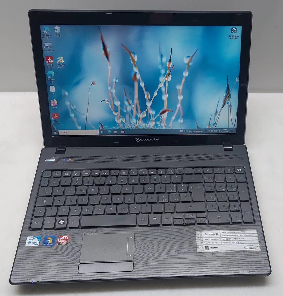 Notebook Packard Bell EN TK85 P6100 SSD 250Gb Nuovo Batteria Nuova Windows 10 Pr - Immagine 2 di 4