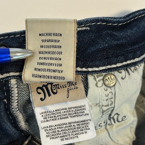 Miss Me Jeans Youth Girls Sz 10 Boot Cut Blue Denim Embroidered Stretch JPK5014 - Picture 11 of 11