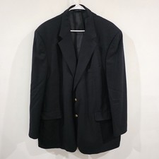 Brooks Brothers Brooksease Mens Blazer Jacket Navy Blue Size 48 Long Gold Button