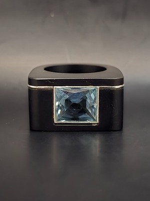 Ring 950 Platin KÖ-Design Aquamarine Juwelier Holz  Ring Größe 60 ( 19,1mm Ø)  