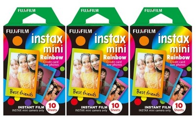 Fuji Instax Film Rainbow 3x10 = 30 Aufnahmen Regenbogen Mini 11 12 Evo Liplay