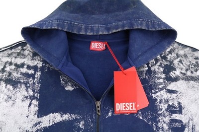 DIESEL Men Hoodie S-Loxty-Zip All-Over Graphic Print Full Zip L