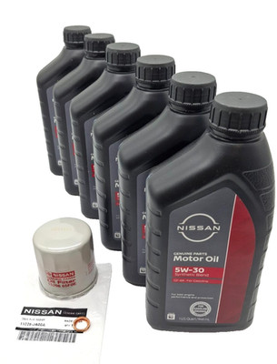 GENUINE OEM Nissan 5W-30 Oil Change Kit 6-Quart W/ 15208-65F0E Filter and Washer