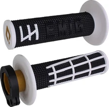 ODI EMIG 2.0 Diamond Lock-On Grips 7/8" Black/White