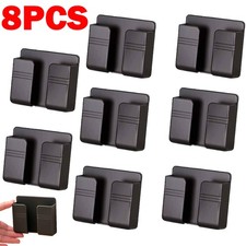 8PCS Wall Mount Cell Phone Charging Holder, Black Adhesive Mobile Phone Wall