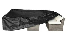 Patio Furniture Covers Rectangular 111" L x 58.5" W x 28" H Black 420D
