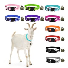 10 Pack Reflective Goat Collar with Crisp Bells,Adjustable Nylon Sheep Collar...