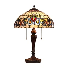 Chloe Lighting Serenity Victorian Tiffany-Style Dark Bronze 2 Light Table Lamp 1