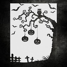 Halloween Pumpkin Face Stencil for DIY Crafts and Holiday Decor - StencilAir