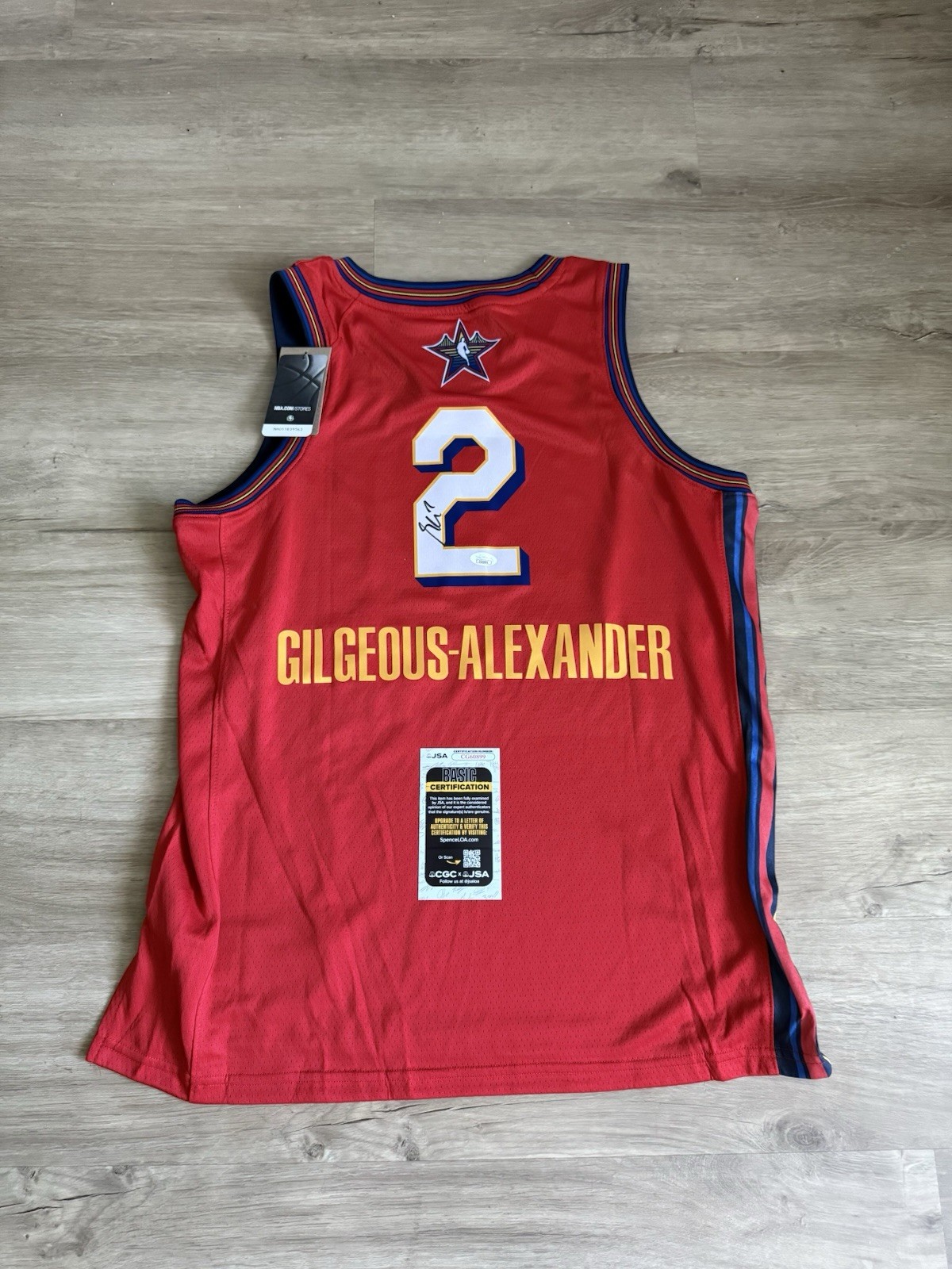 Shai Gilgeous Alexander Autographed Signed Oklahoma City Thunder 2025 NBA All Star Game Jersey JSA COA 