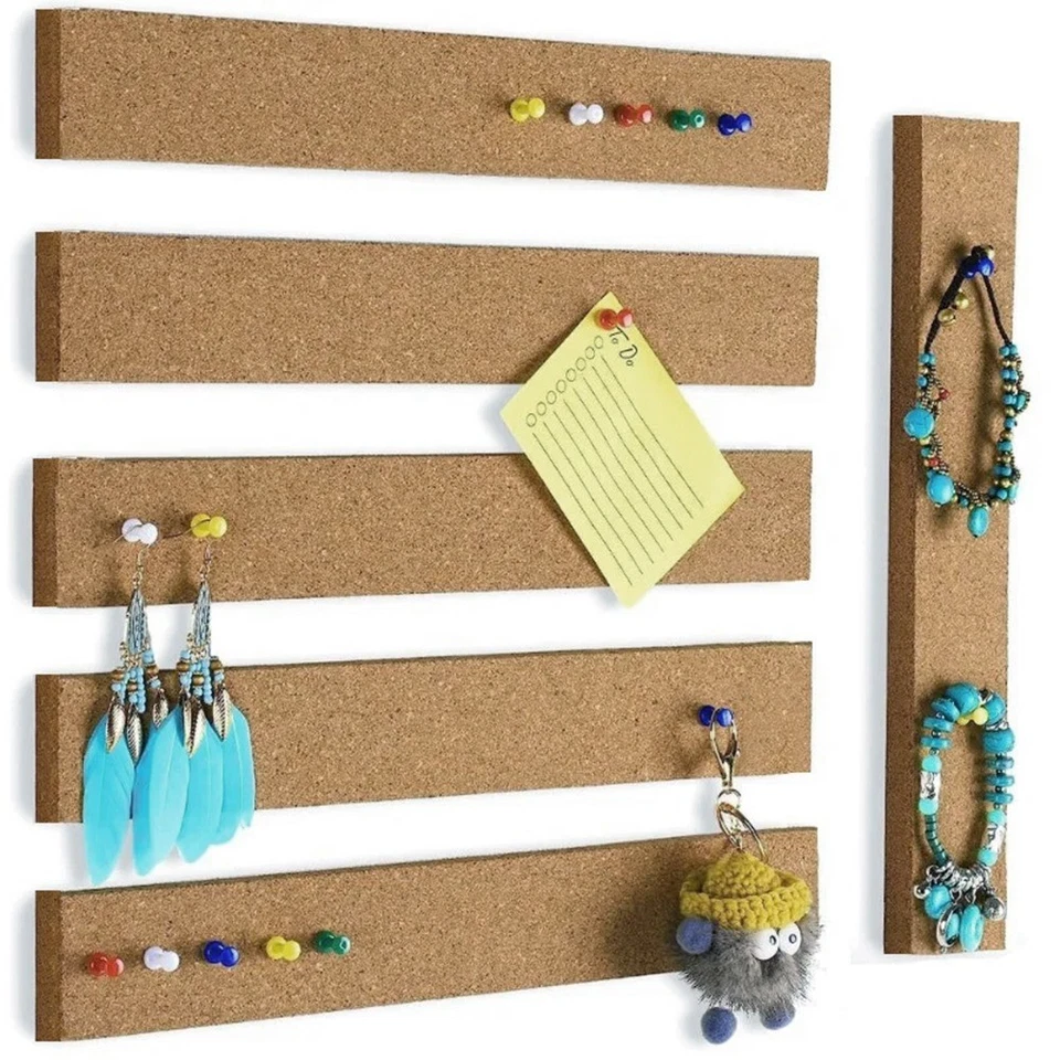 5Pcs Cork Board Strips Self-Adhesive Long Cork Board for Wall Desk Home4284 - Bild 3 von 4