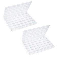 2pcs 42 Grids Plastic Bead Organizer Storage Containers Bead Holder Organiz...
