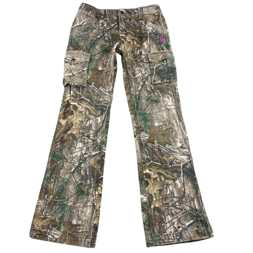 Carhartt Cargo RealTree Pants Girls 14 Camo Cargo Workwear Pink Stitching Cotton