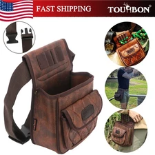 TOURBON Skeet Trap Shotgun Shell Pouch Leather 50+Ammo Waist Bag Magazine Holder