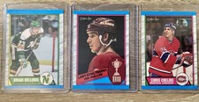 Lot of 3 O-Pee-Chee 1989-90 Brian Bellows,Joe Mullen,Chris Chelios