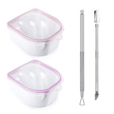 Nail Soaking Bowl, 2PCS Soak off Gel Polish Dip Powder Remover Manicure Bowl wit