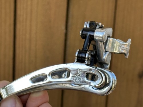 Vintage Campagnolo Super Record Front Derailleur!  28.6mm, 3 Hole, Black, 1980s