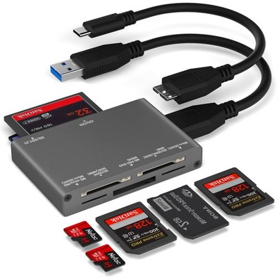7-in-1 Multi Memory Card Reader, USB 3.0 SD Card Reader Writer(5Gbps) Read 7 ...