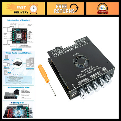 2.1 Channel Bluetooth Amplifier Board 160W×2 + 220W Subwoofer, DIY Audio Receive